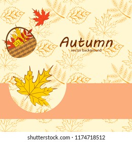 umbrella rubber boots maple leaf basket mushroom autumnal vector background