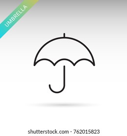 Umbrella, safety thin line isolated vector simple icon