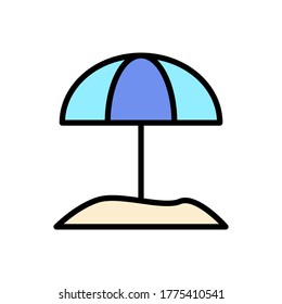 Umbrella, sand icon. Simple color with outline vector elements of vacation icons for ui and ux, website or mobile application