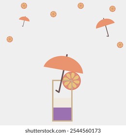 Umbrella scenery with a cool drink