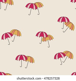 Umbrella seamless pattern. Fashion graphic background design. Modern stylish abstract texture. Colorful template for prints, textiles, wrapping, wallpaper, website. VECTOR illustration