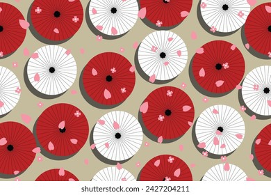 umbrella in seamless vector for background, fabric, cover, wrapping.etc