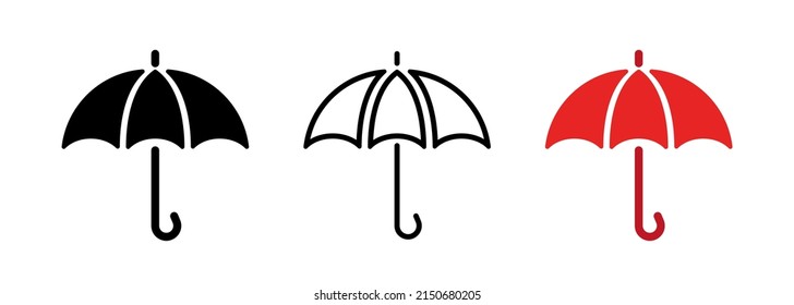 Umbrella Set Black Red Umbrellas Vector Stock Vector (Royalty Free ...