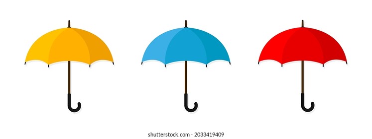 Umbrella set icon. Silhouette on a white background.