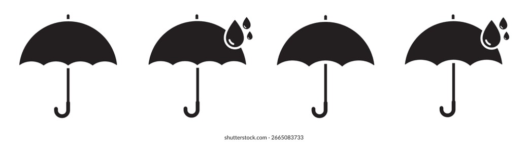 Umbrella set icon, vector illustration