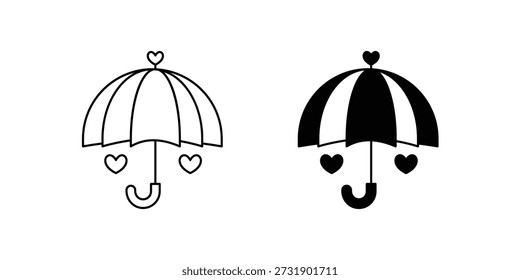Icono de conjunto de paraguas con fondo blanco Vector Ilustración de stock