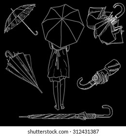 umbrella set isolated