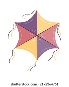 Umbrella shape kite Children Toy. Vector illustration