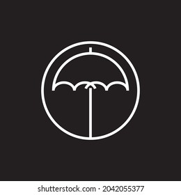 umbrella shape line logo design