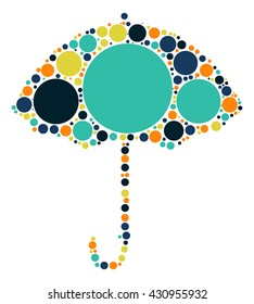 umbrella shape vector design by color point