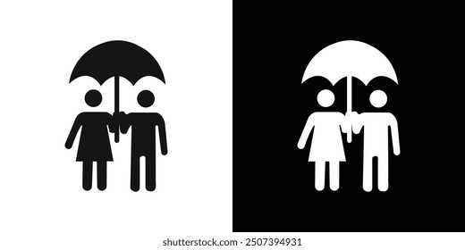 Umbrella sharing Icon Flat vector set outline