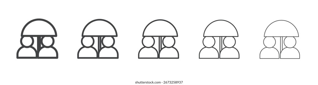 Umbrella sharing Icon simple illustration collection symbol