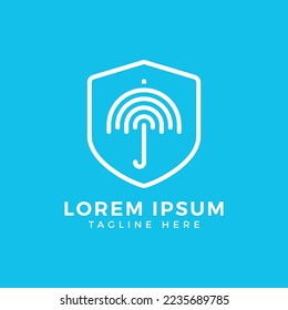 Umbrella Shield Protection Security Logo