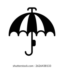 An umbrella shielding rain droplets, indicating rainy weather