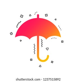 Umbrella sign icon. Rain protection symbol. Colorful geometric shapes. Gradient umbrella icon design.  Vector