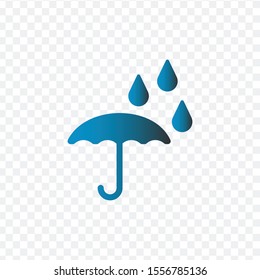 Umbrella sign icon. Rain protection symbol. Flat design style. vector illustration isolated on white background.