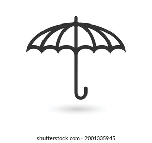Umbrella sign icon. Rain protection symbol. Flat design style.