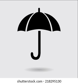 Umbrella sign icon. Rain protection symbol. Flat design style. 