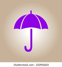 Umbrella sign icon. Rain protection symbol. Flat design style. 