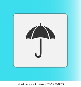 Umbrella sign icon. Rain protection symbol. Flat design style. 