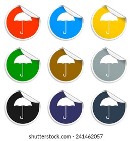 Umbrella sign icon. Rain protection symbol. Flat design style
