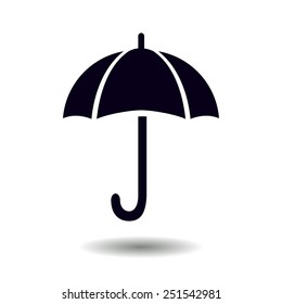 Umbrella sign icon. Rain protection symbol. Flat design style. 