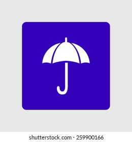 Umbrella sign icon. Rain protection symbol. Flat design style. 