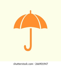 Umbrella sign icon. Rain protection symbol. Flat design style. 