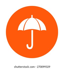 Umbrella sign icon. Rain protection symbol. Flat design style. 