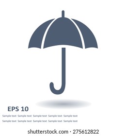 Umbrella sign icon. Rain protection symbol. Flat design style. 