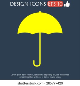 Umbrella sign icon. Rain protection symbol. Flat design style