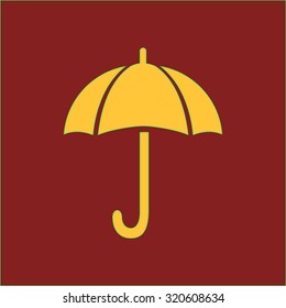 Umbrella sign icon. Rain protection symbol. Flat design style. 