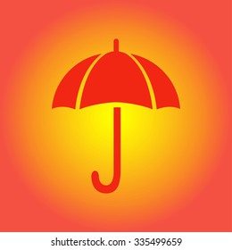 Umbrella sign icon. Rain protection symbol. Flat design style. 