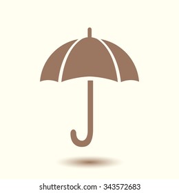 Umbrella sign icon. Rain protection symbol. Flat design style. 