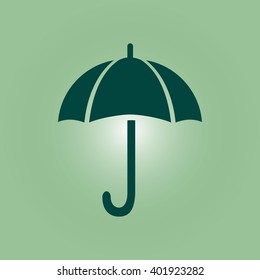 Umbrella sign icon. Rain protection symbol. Flat design style. 