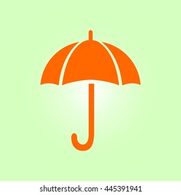 Umbrella sign icon. Rain protection symbol. Flat design style. 