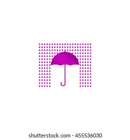 Umbrella sign icon. Rain protection symbol. Flat design style