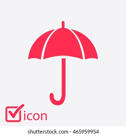 Umbrella sign icon. Rain protection symbol. Flat design style. 