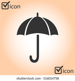 Umbrella sign icon. Rain protection symbol. Flat design style. 