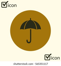 Umbrella sign icon. Rain protection symbol. Flat design style. 