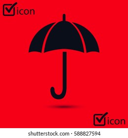 Umbrella sign icon. Rain protection symbol. Flat design style. 