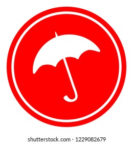 Umbrella sign icon vector illustration on red background. Eps 10