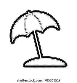 Umbrella  sign. Vector. Flat style black icon on white.