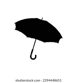 Umbrella silhouette , Black umbrella isolated on white background.