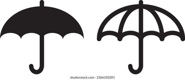 Umbrella silhouette icon graphic. Rain umbrella symbol.