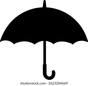 Umbrella silhouette icon vector flat design on white background.