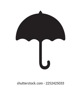 umbrella silhouette icon vector isolated on background