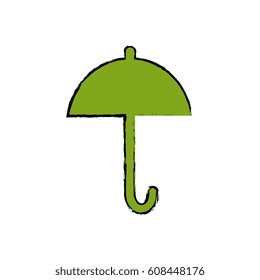 umbrella silhouette isolated icon