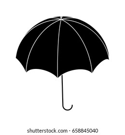 Umbrella silhouette, outline vector symbol icon design.  Beautiful illustration isolated on white background
