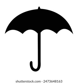 umbrella silhouette vector art illustration 